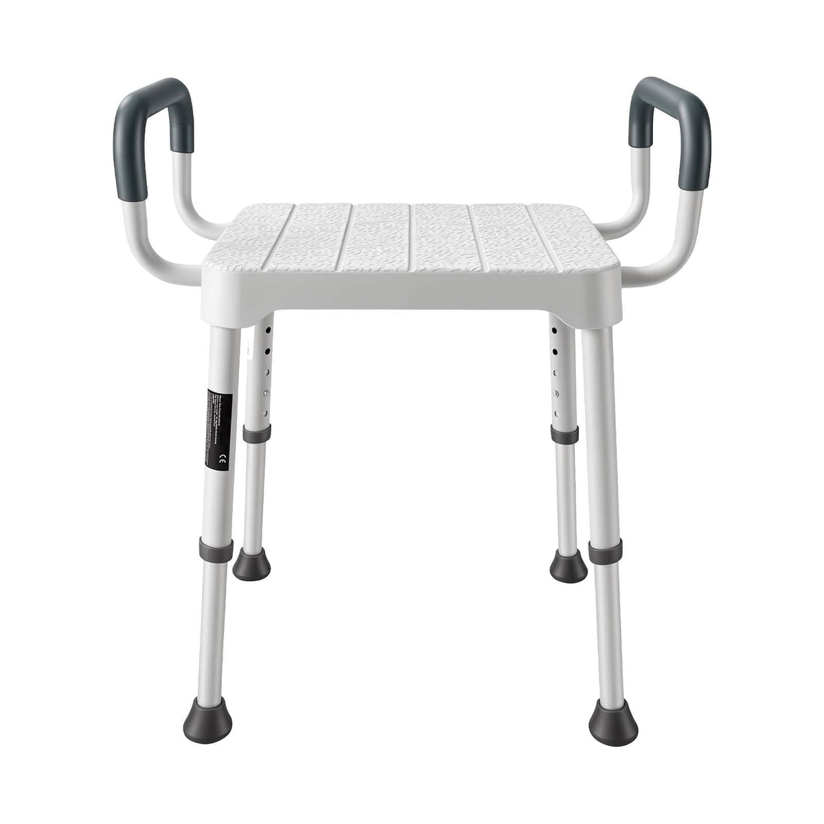 Shower Chair with Armrest, 6-Level Height Adjustable Bath Seat for Inside Shower or Tubs, Non-Slip Bathroom Bathtub Chair for Elderly Disabled Injured, 400LBS Capacity