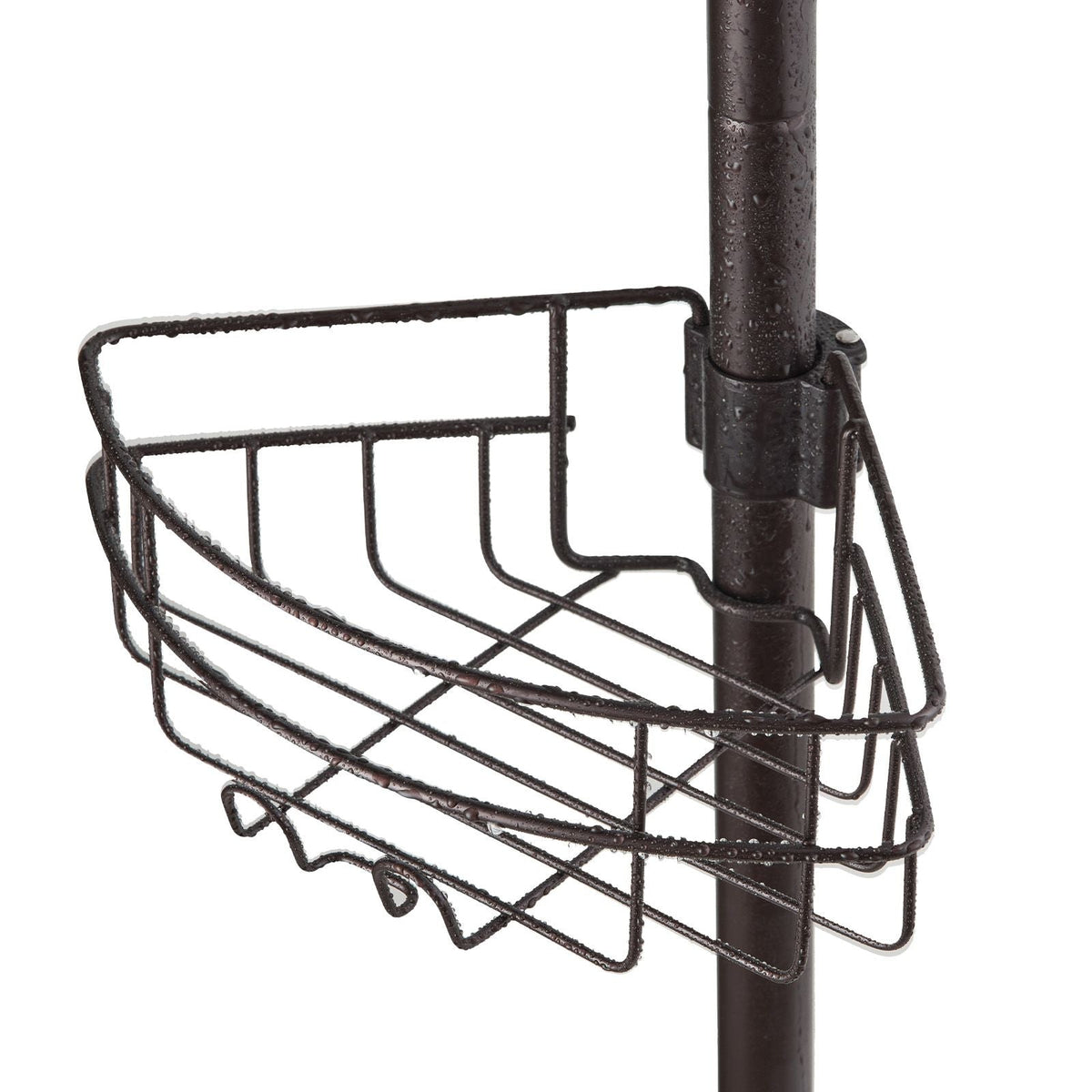 Shower Corner Caddy Tension Pole, 39" to 125" High, Multi-Functional Shower Tension Pole with Strong Load-Bearing Tray, Rust-Proof Easy-to-Install Tension Pole, Fit for Bathroom & Washroom