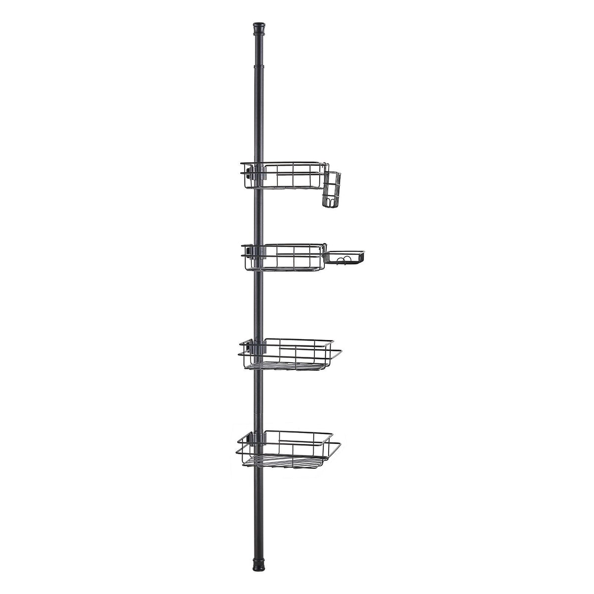 Shower Corner Caddy Tension Pole, 42" to 114" High, Multi-Functional Shower Tension Pole with Strong Load-Bearing Tray, Rust-Proof Easy-to-Install Tension Pole, Fit for Bathroom & Washroom
