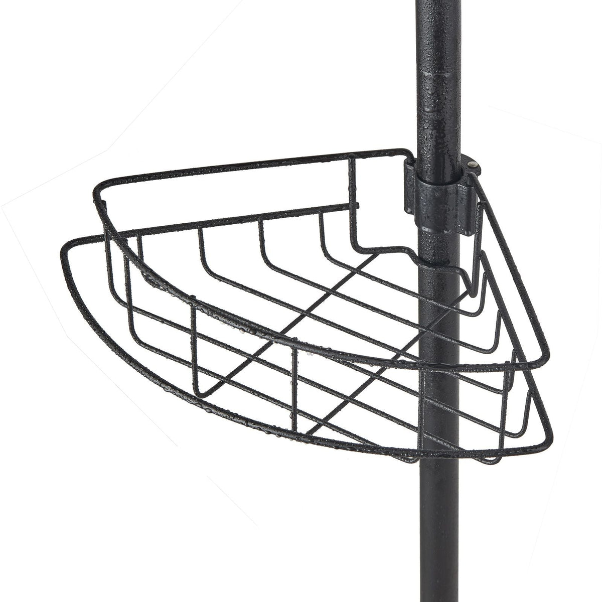 Shower Corner Caddy Tension Pole, 56" to 114" High, Multi-Functional Shower Tension Pole with Strong Load-Bearing Tray, Rust-Proof Easy-to-Install Tension Pole, Fit for Bathroom & Washroom