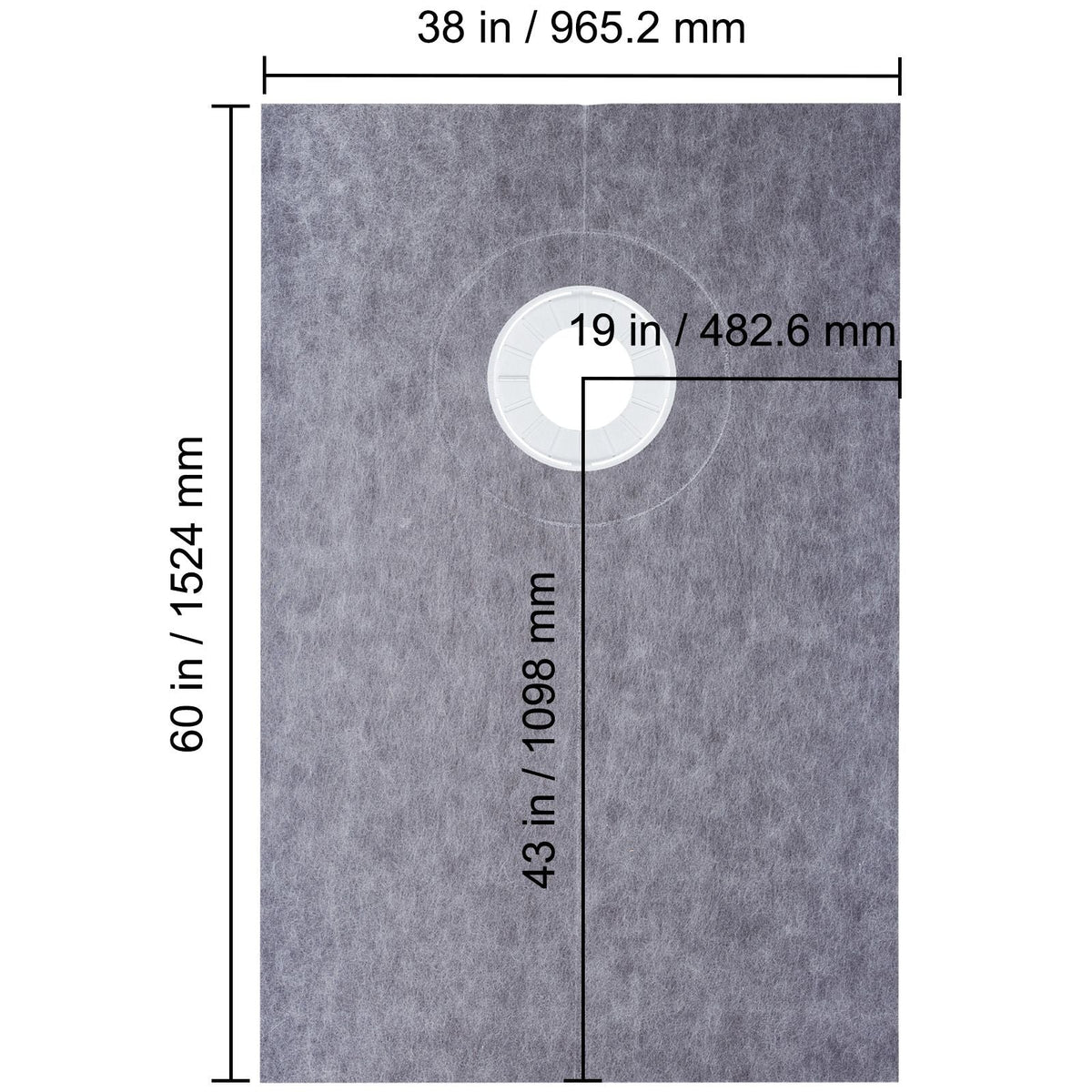 Shower Curb Kit 38\" x 60\" Watertight Shower Curb Overlay with 4\" PVC Offset Bonding Flange, 4\" Stainless Steel Grate, 2 Cuttable Shower Curb and Trowel, Shower Pan Slope Sticks Fit for Bathr