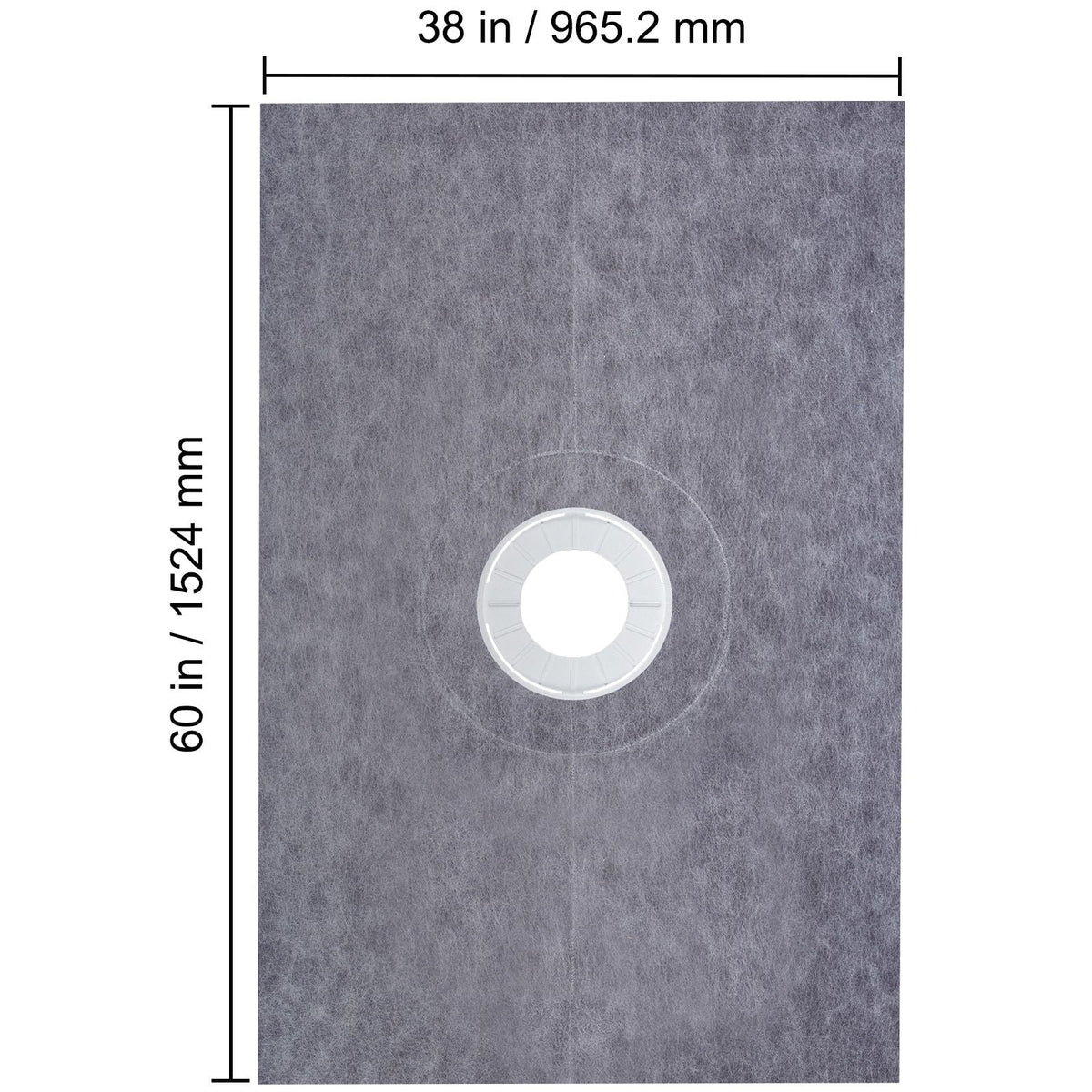 Shower Curb Kit, 38\"x60\" Watertight Shower Curb Overlay with 4\" PVC Central Bonding Flange, 4\" Stainless Steel Grate, 2 Cuttable Shower Curb and Trowel, Shower Pan Slope Sticks Fit for Bathr
