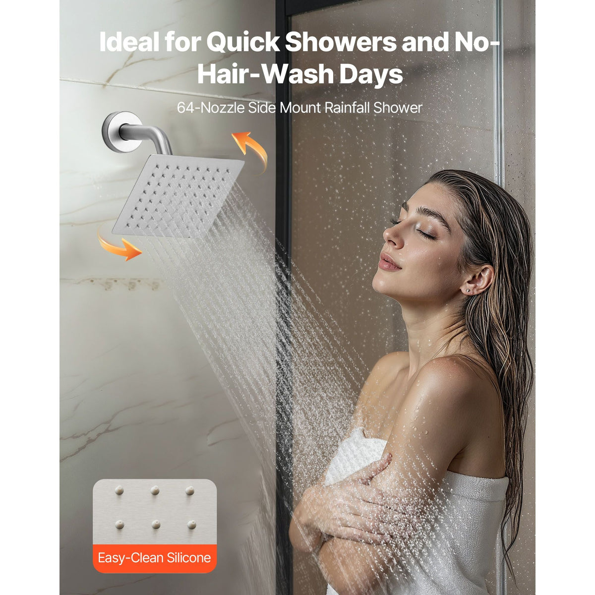 Shower Faucet Set, 16 Inch Thermostatic Ceiling Mount Rainfall Shower System with 6 Inch Wall Mount Head, 6 Body Jets and Handheld Spray, Dual Rain Head Brass Valve and Trim Kit, Brushed Nickel