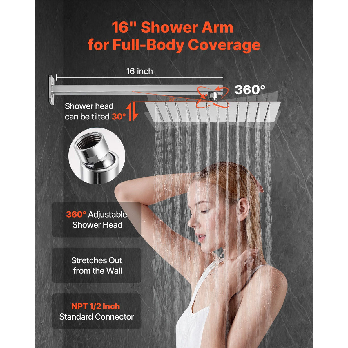 Shower Faucet Set, Rainfall Bathroom Shower System with 12-Inch Square Rain Shower Head and Handheld Spray, Wall Mounted Bath Fixtures with Brass Valve and Trim Kit, Brushed Nickel