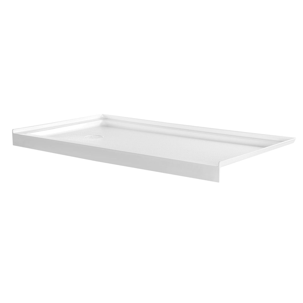 Shower Pan, 60″ L x 32″ W Single Threshold Shower Base, Rectangle Acrylic & PVC Showering Base in White, Slip-Resistant Showering Pan Bases with Drain & Cover for Bathroom, Left Drain Location