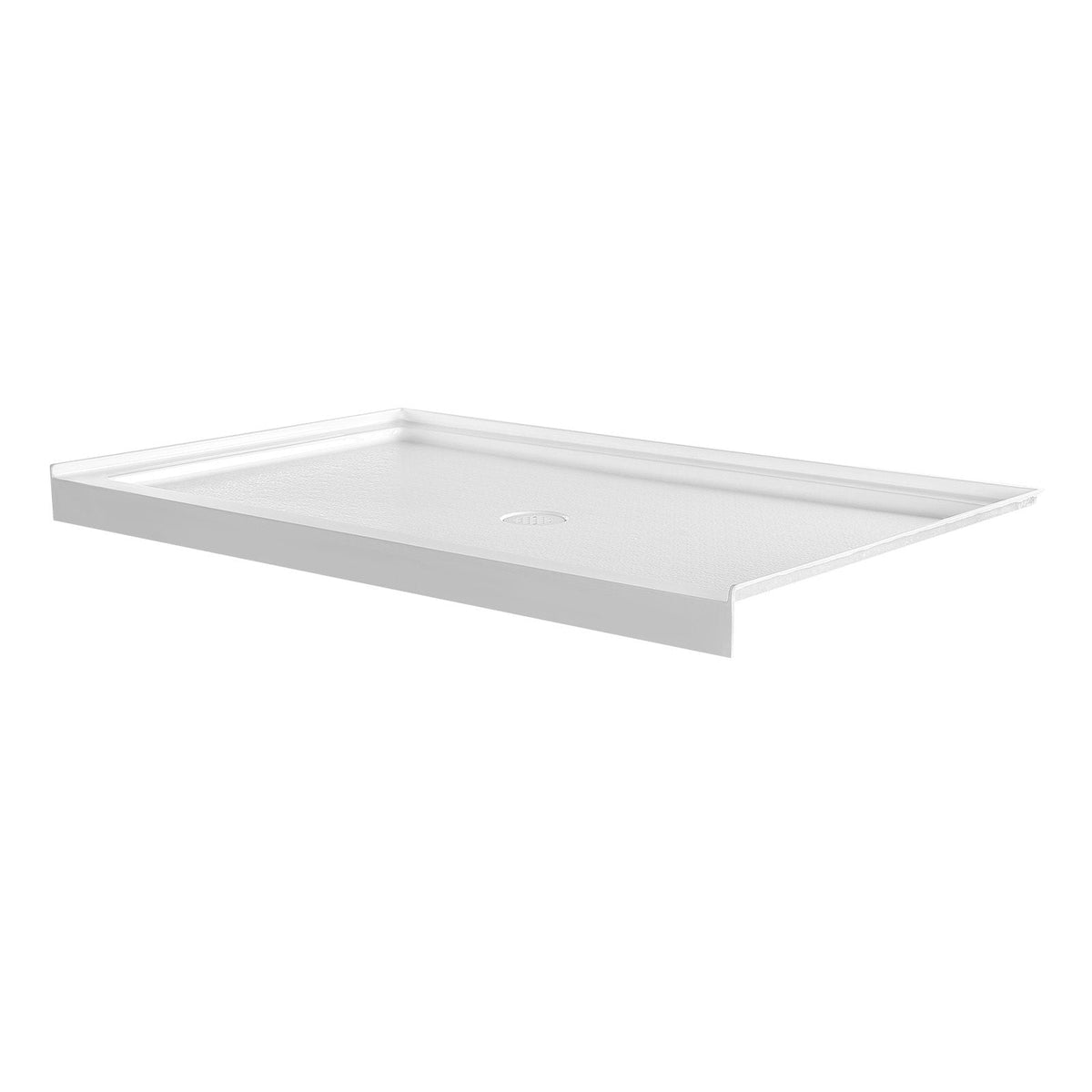 Shower Pan, 60″ L x 36″ W Single Threshold Shower Base, Rectangle Acrylic & PVC Showering Base in White, Slip-Resistant Showering Pan Bases with Drain & Cover for Bathroom, Center Drain Location