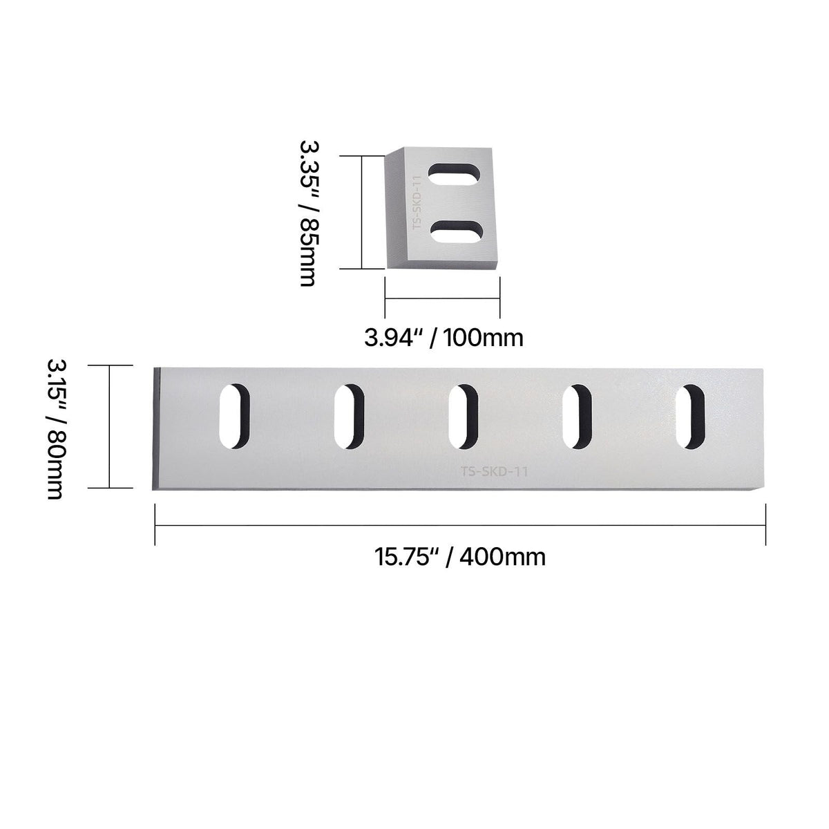 Shredder Blades, Alloy Steel Shredder Machine Blade Kit with 12 Rotating and 2 Fixed Blades, High-Hardness SKD-11 Blade, Compatible with Model 400 Plastic Grinder, for ABS, PP, PVC & Nylon