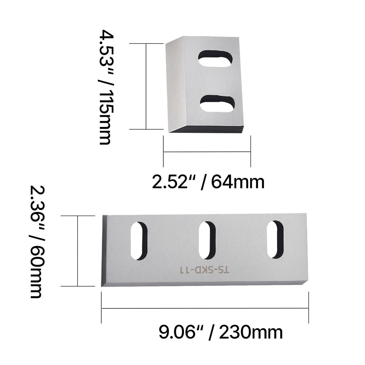 Shredder Blades, Alloy Steel Shredder Machine Blade Kit with 6 Rotating and 2 Fixed Blades, High-Hardness SKD-11 Blade, Compatible with Model 250 Plastic Grinder, for ABS, PP, PVC & Nylon