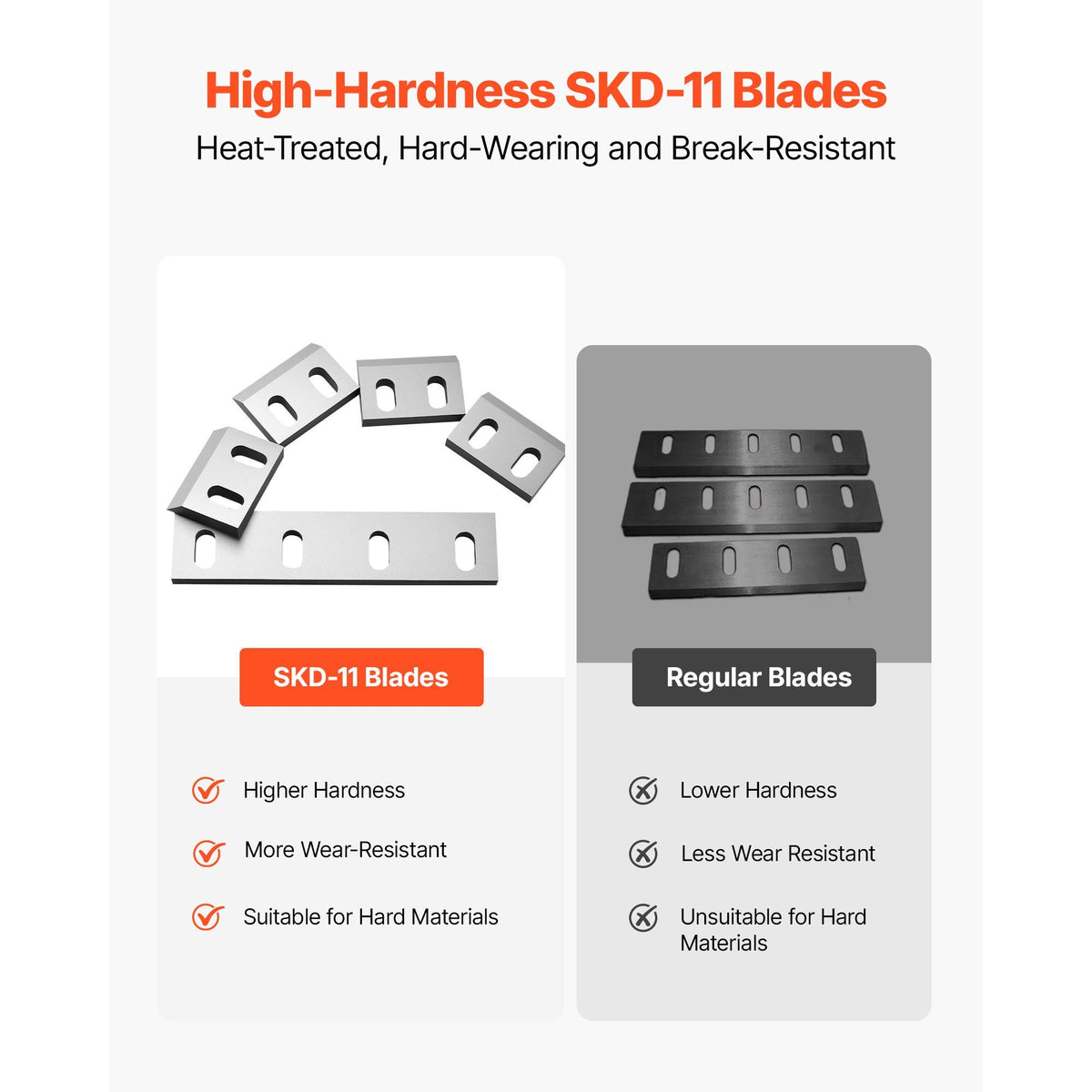 Shredder Blades, Alloy Steel Shredder Machine Blade Kit with 9 Rotating and 2 Fixed Blades, High-Hardness SKD-11 Blade, Compatible with Model 300 Plastic Grinder, for ABS, PP, PVC & Nylon