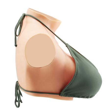 Silicone Breastplate, E-Cup High Neckline Fake Breasts for Crossdressers, Realistic Silicone-Filled Fake Boobs Breast Forms for Transgender Cosplay Drag Queen, Ivory