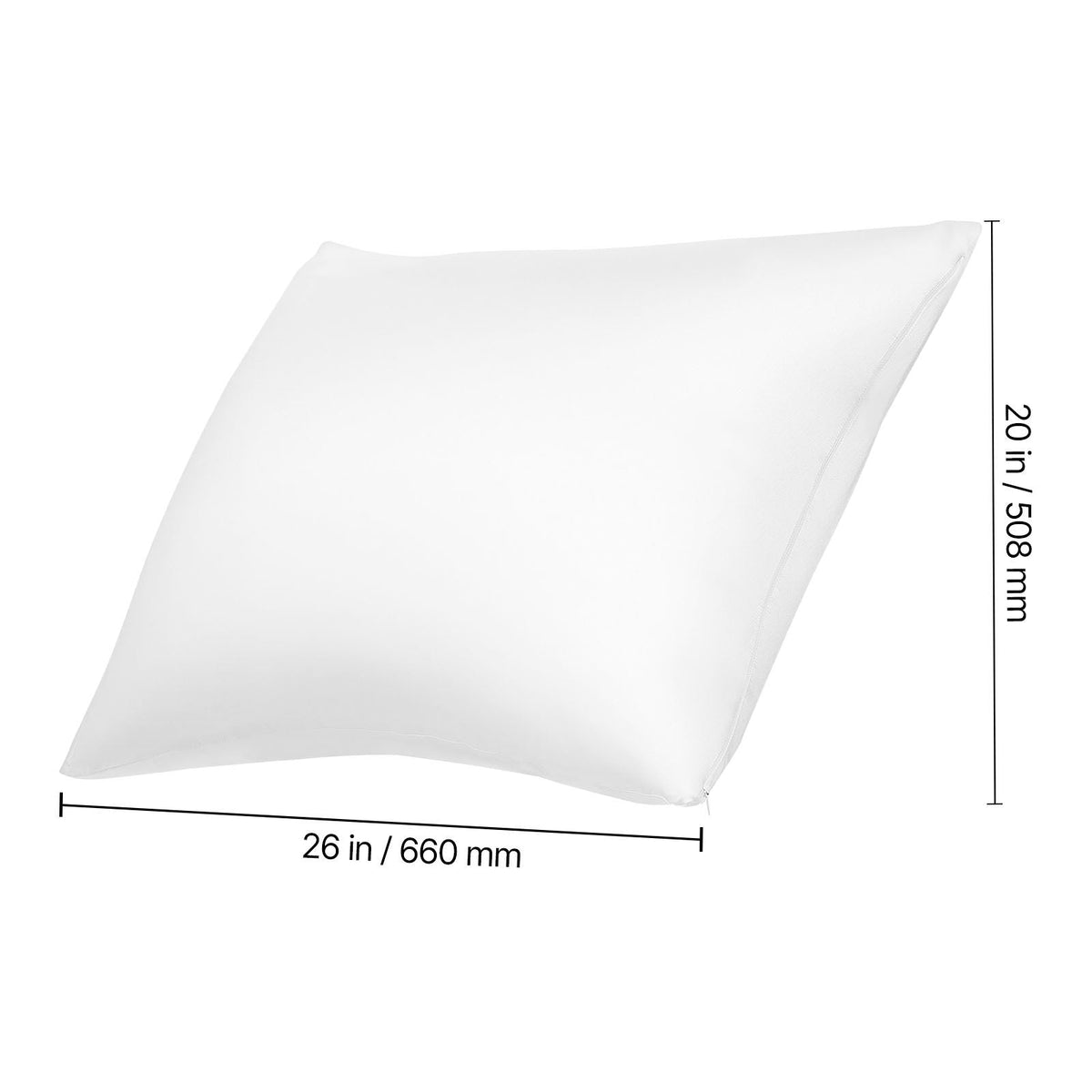 Silk Pillowcase, 100% Pure Mulberry Silk Pillow Case, 26 in x 20 in Standard Silky Pillow Case for Hair and Skin, Smooth, Soft and Breathable Pillowcase with Hidden Zipper, for Sleeping (White)