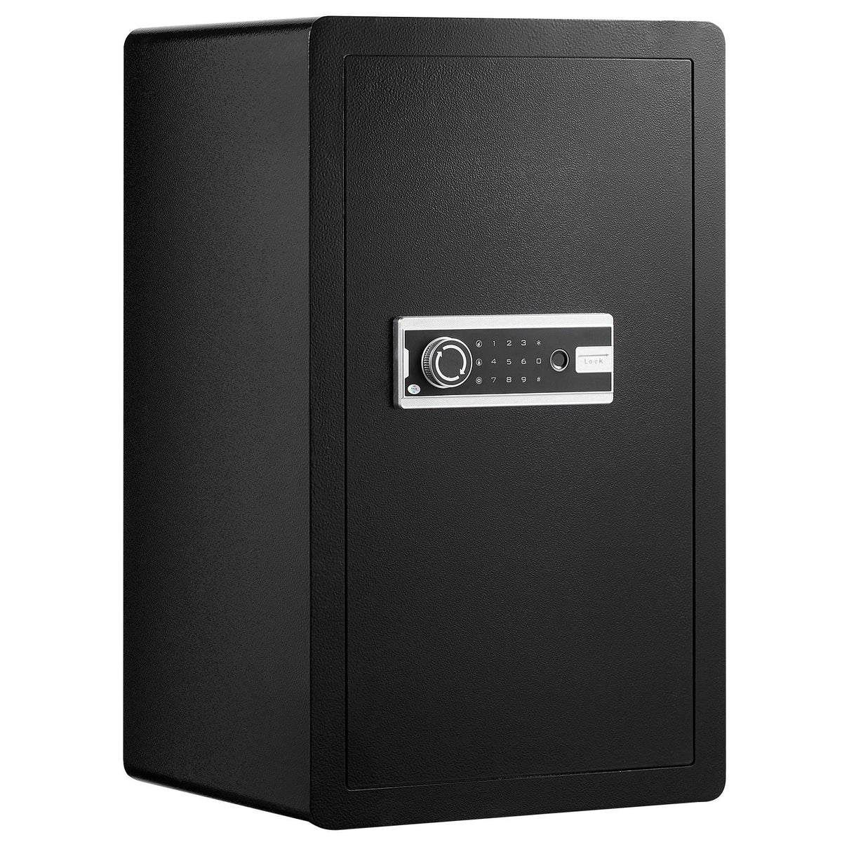 Single Door 4.0 cu.ft Safe Box with Key Lock, Password & Fingerprint, Safe Lock Box with Fireproof Bag, Key Rack, LED Light, and 2 Shelves for Money, Documents, Jewelry, and Valuables, Black