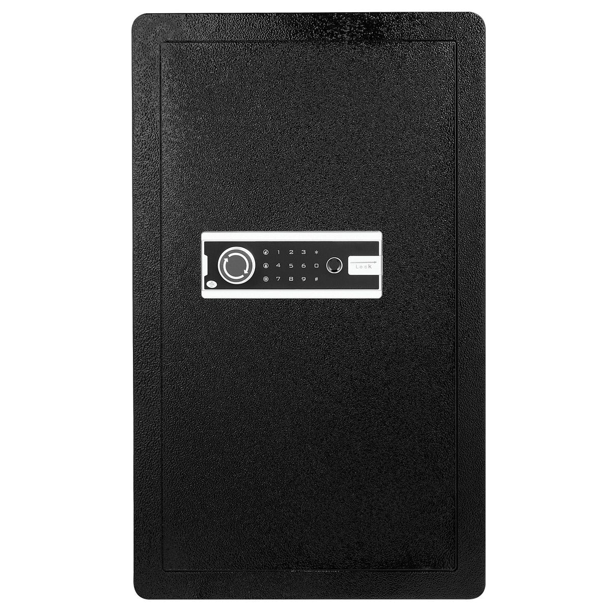 Single Door 4.0 cu.ft Safe Box with Key Lock, Password & Fingerprint, Safe Lock Box with Fireproof Bag, Key Rack, LED Light, and 2 Shelves for Money, Documents, Jewelry, and Valuables, Black