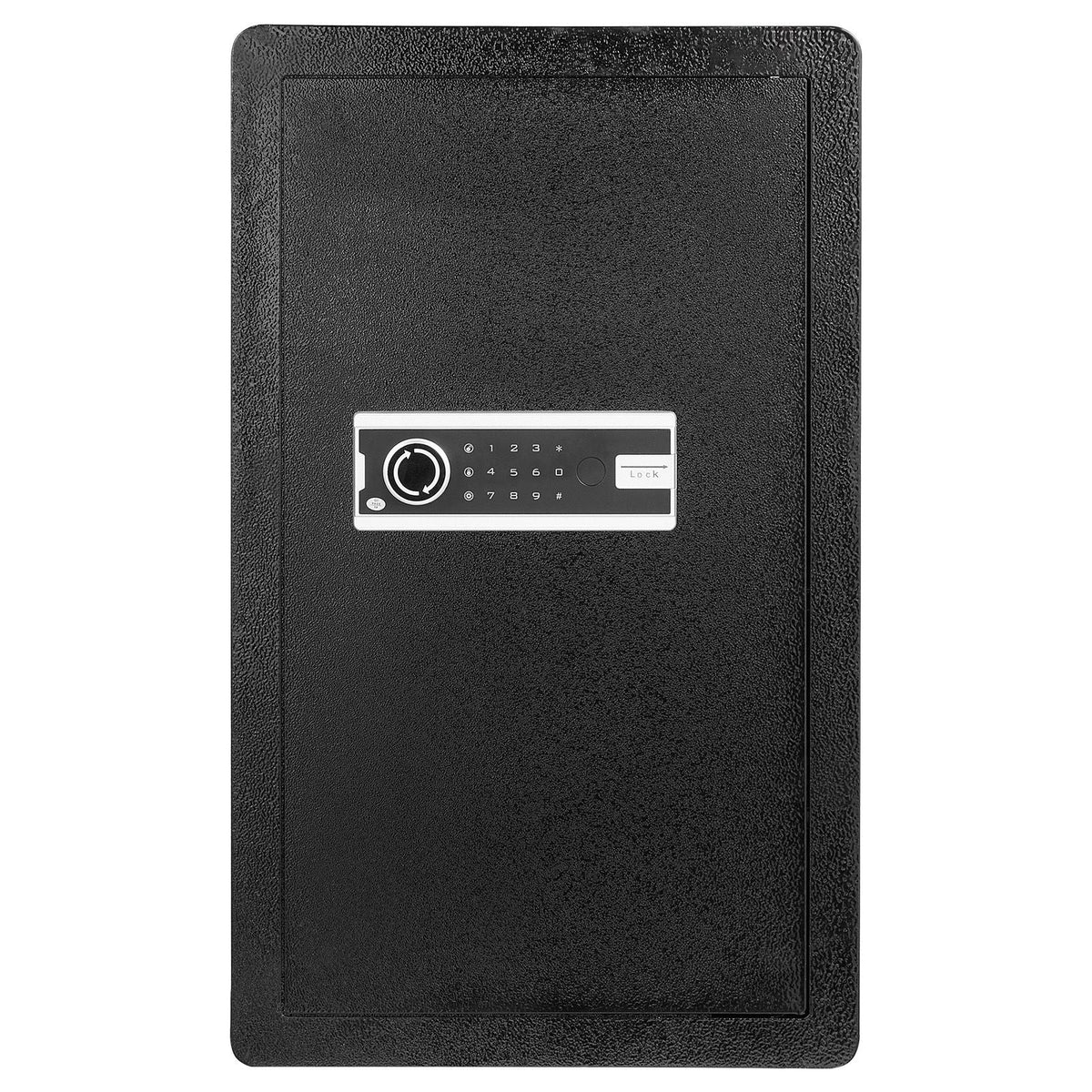 Single Door 4.0 cu.ft Safe Box with Key Lock & Password, Safe Lock Box with Fireproof Bag, Key Rack, LED Light, 2 Shelves, and 1 Cabinet for Money, Documents, Jewelry, and Valuables, Black