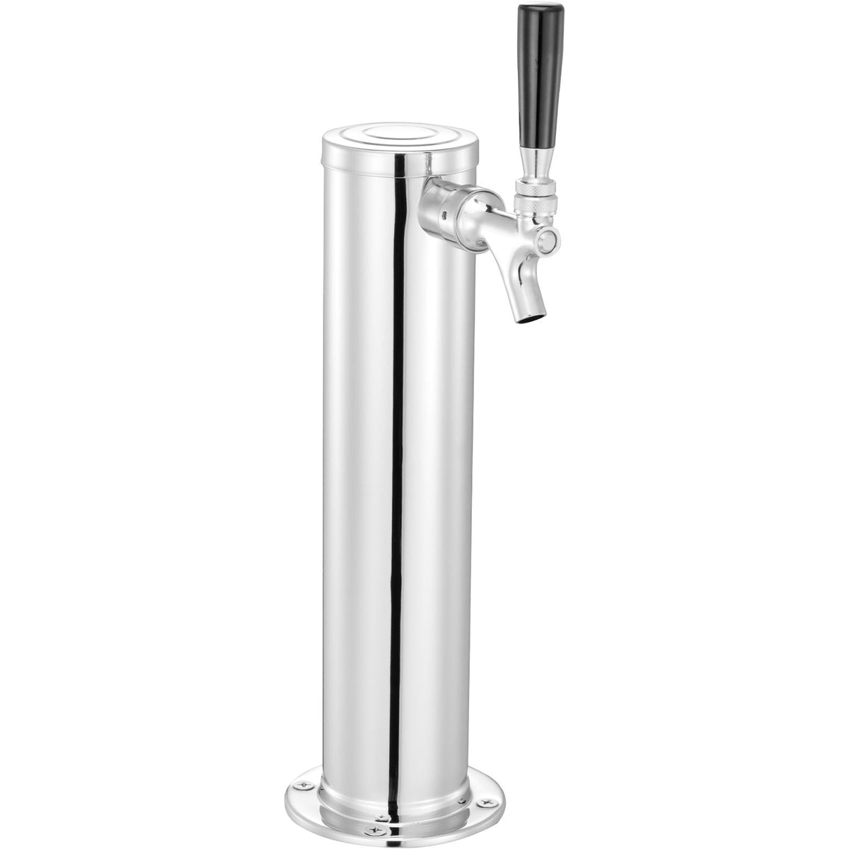 Single Faucet Draft Beer Tower Dispenser, Stainless Steel Keg Beer Tower, Kegerator Tower Kit with Pre-Assembled Tubing and Self-Closing Faucet Shank for Party, Bar, Pub, Restaurant
