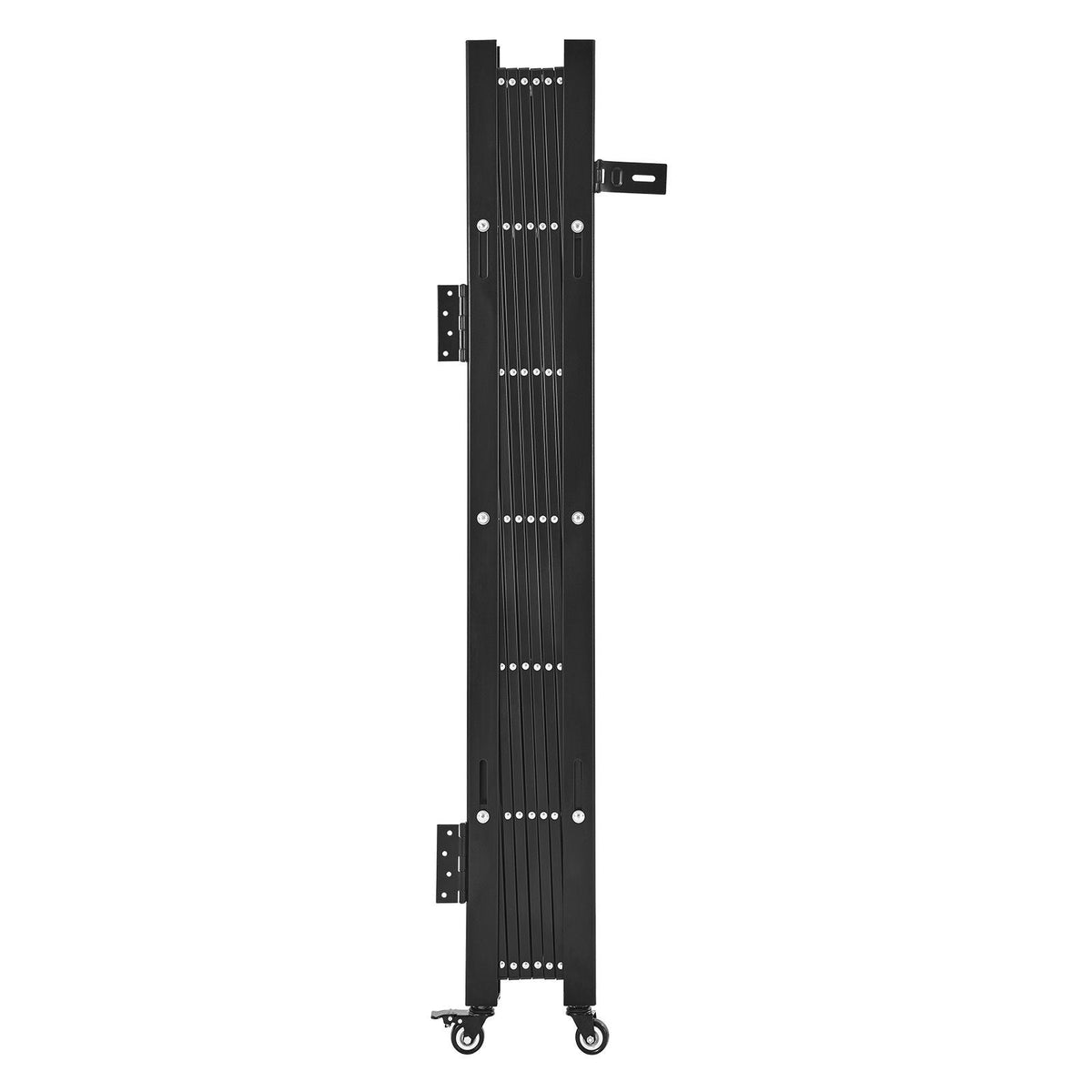 Single Folding Security Gate, Lockable Scissor Gate with 360° Swivel Casters, Outdoor Barricade Steel Retractable Gates, for Entry Security, Garage, Warehouse & Pool, 66.93 x 51.57 in (W x H)