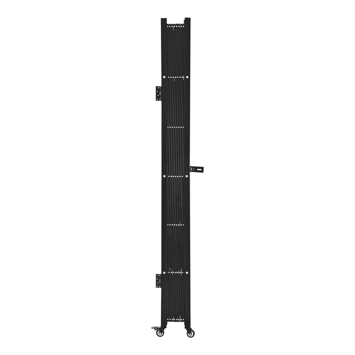 Single Folding Security Gate, Lockable Scissor Gate with 360° Swivel Casters, Outdoor Barricade Steel Retractable Gates, for Entry Security, Garage, Warehouse & Pool, 86.61 x 86.81 in (W x H)