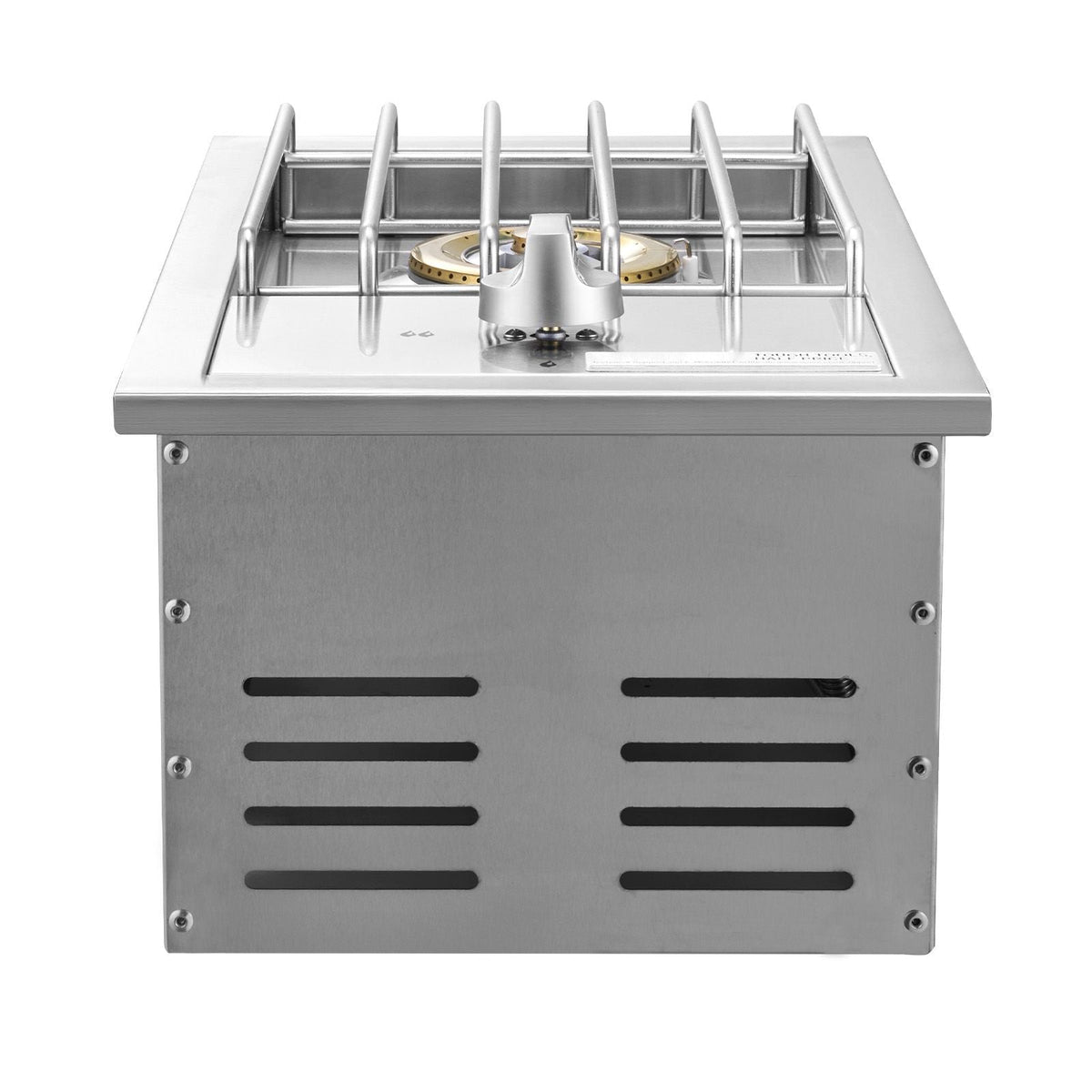 Single Grilling Side Burner, 15,000BTU Liquid Propane Side Burner for Outdoor Kitchen, Convertible to Natural Gas, 304 Stainless Steel Built-in Single Grill Burners for BBQ Grill Island