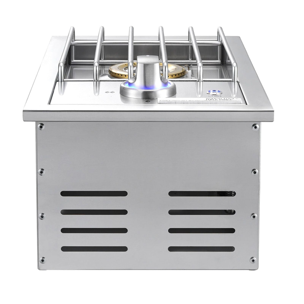 Single Grilling Side Burner, 17,000BTU Liquid Propane Side Burner for Outdoor Kitchen, Convertible to Natural Gas, 304 Stainless Steel Built-in Single Grill Burners with LED for BBQ Grill Island