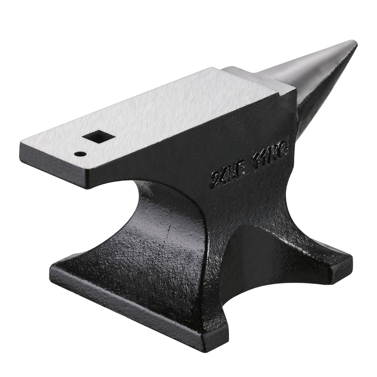 Single Horn Anvil, 25lbs Cast Steel Anvil, High Hardness Rugged Round Horn Anvil for Blacksmiths, with Stable Base, Metal Working Tool for Metal Bending, Shaping, Twisting, Craft Projects
