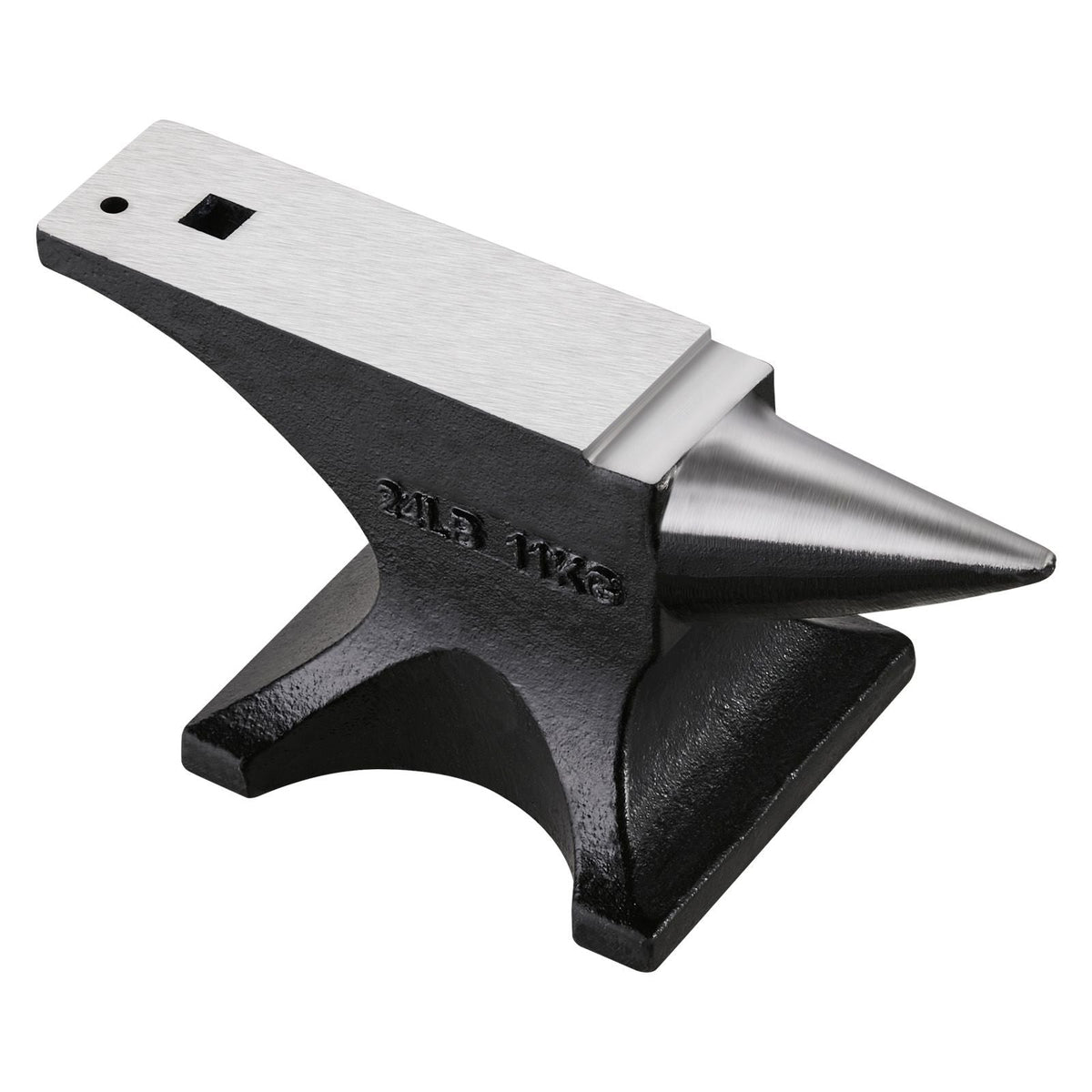 Single Horn Anvil, 25lbs Cast Steel Anvil, High Hardness Rugged Round Horn Anvil for Blacksmiths, with Stable Base, Metal Working Tool for Metal Bending, Shaping, Twisting, Craft Projects