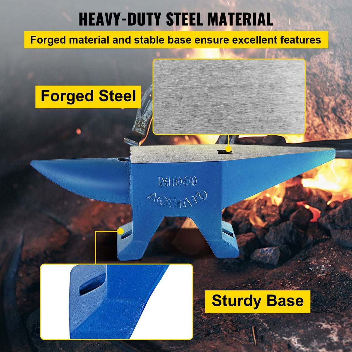 Single Horn Anvil 86Lbs Steel Anvil Blacksmith for Sale Forge Steel Tools and Equipment Anvil Rugged Blacksmith Jewelers Durable and Robust Metal Working Tool