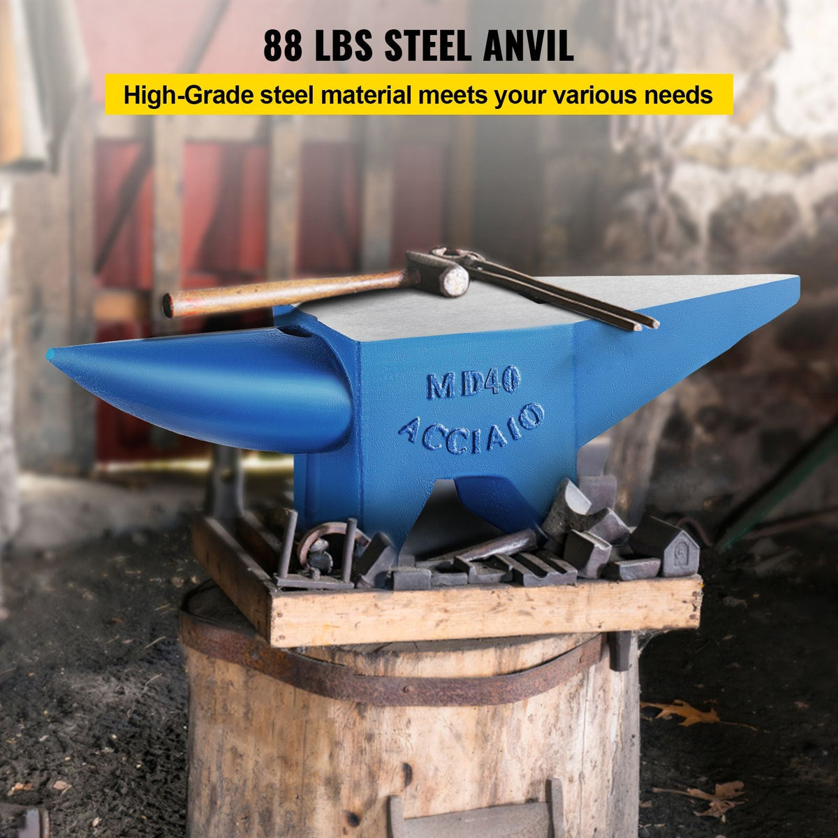Single Horn Anvil 86Lbs Steel Anvil Blacksmith for Sale Forge Steel Tools and Equipment Anvil Rugged Blacksmith Jewelers Durable and Robust Metal Working Tool