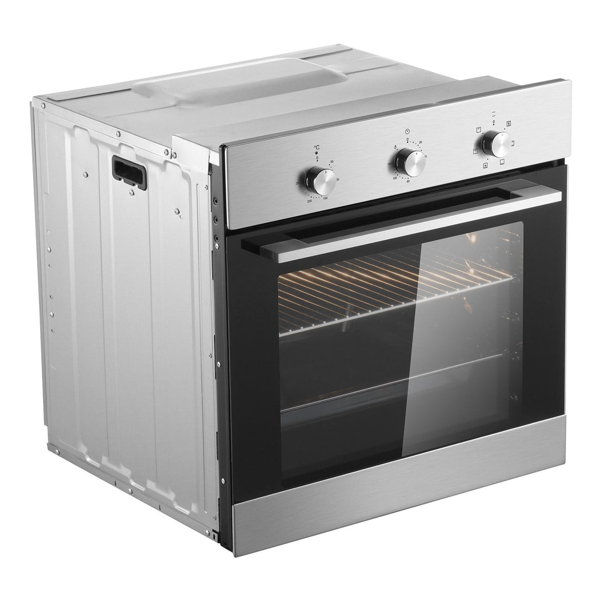 Single Wall Oven, 24" Electric Built-in Wall Oven with 6 Cooking Functions, 2.68 Cu.Ft Electric Wall Ovens with Timer, 2000W Electric Oven with Baking Rack and Tray, for Kitchen