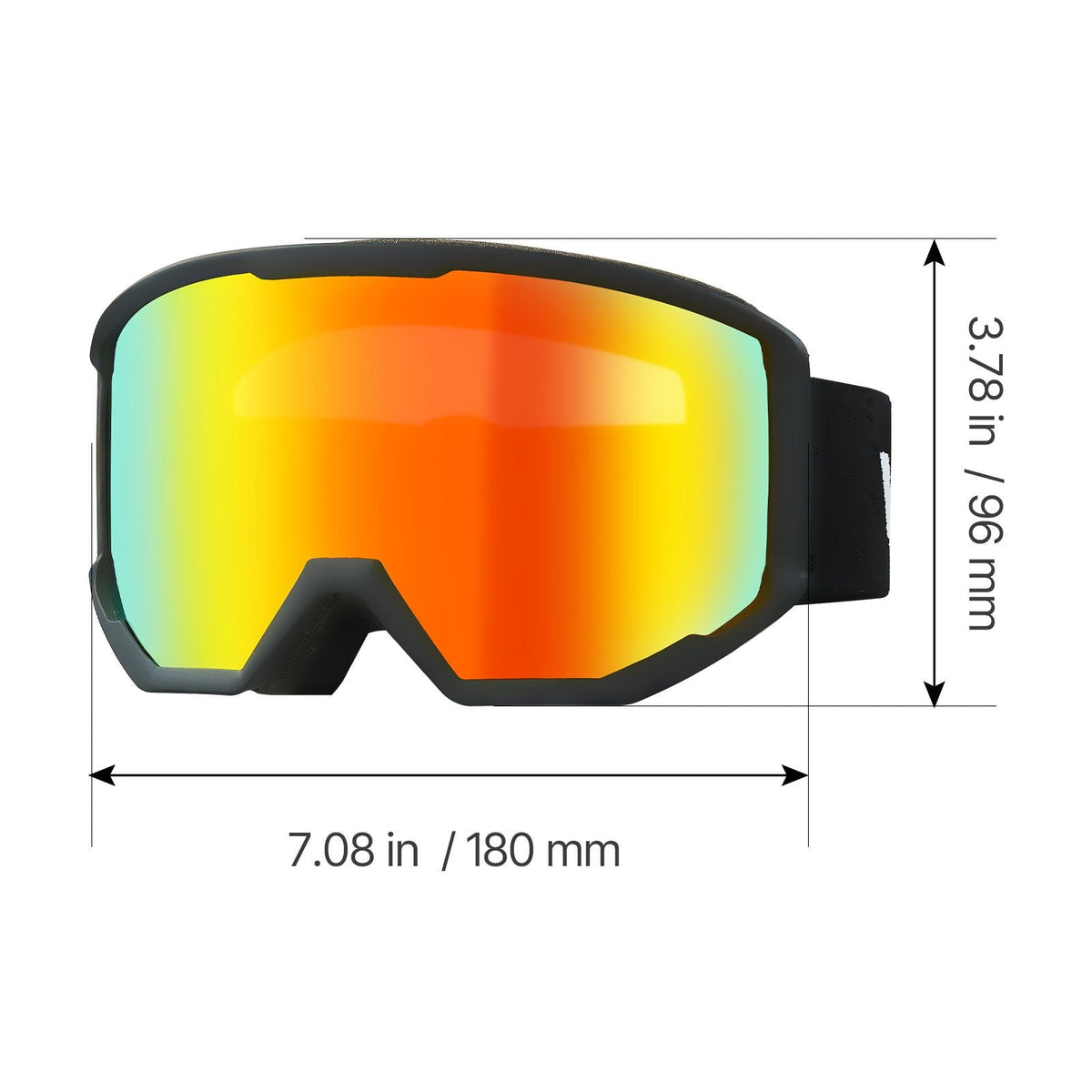Ski Goggles, Cylindrical Lens with Orange Revo Coating, OTG Anti fog Snow Goggles for Men Women Youth, TPU Frame & Ventilation Structure, Suitable for Skiing, Skating, Snowboarding, Cycling