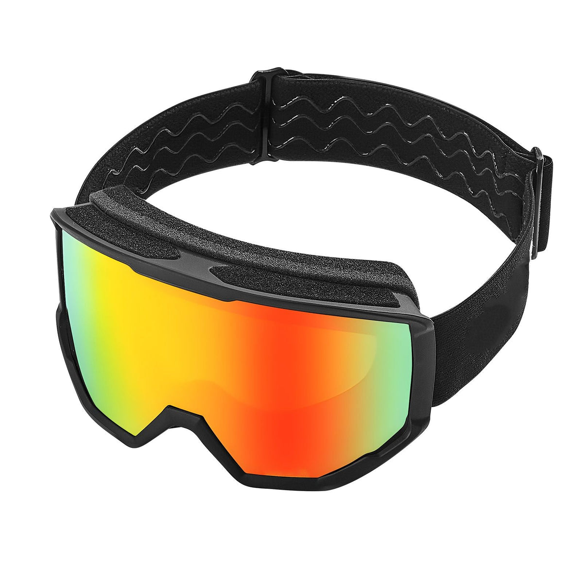 Ski Goggles, Cylindrical Lens with Orange Revo Coating, OTG Anti fog Snow Goggles for Men Women Youth, TPU Frame & Ventilation Structure, Suitable for Skiing, Skating, Snowboarding, Cycling