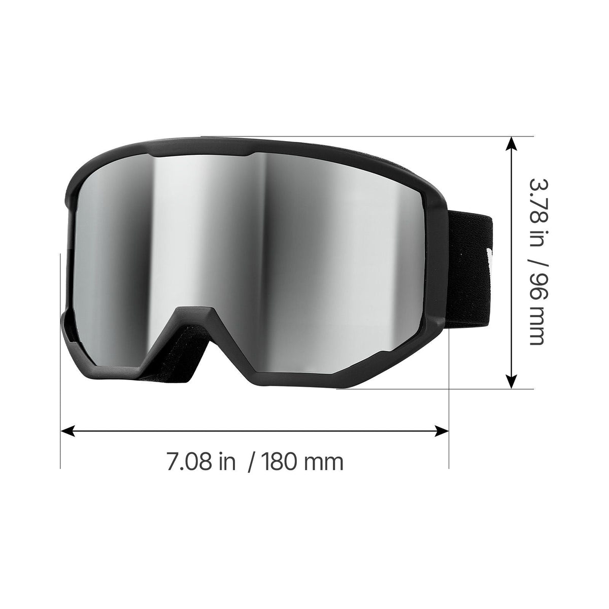 Ski Goggles, Cylindrical Lens with Silver Mirror Revo Coating, OTG Anti fog Snow Goggles for Men Women Youth, TPU Frame & Ventilation Structure, Suitable for Skiing, Skating, Snowboarding
