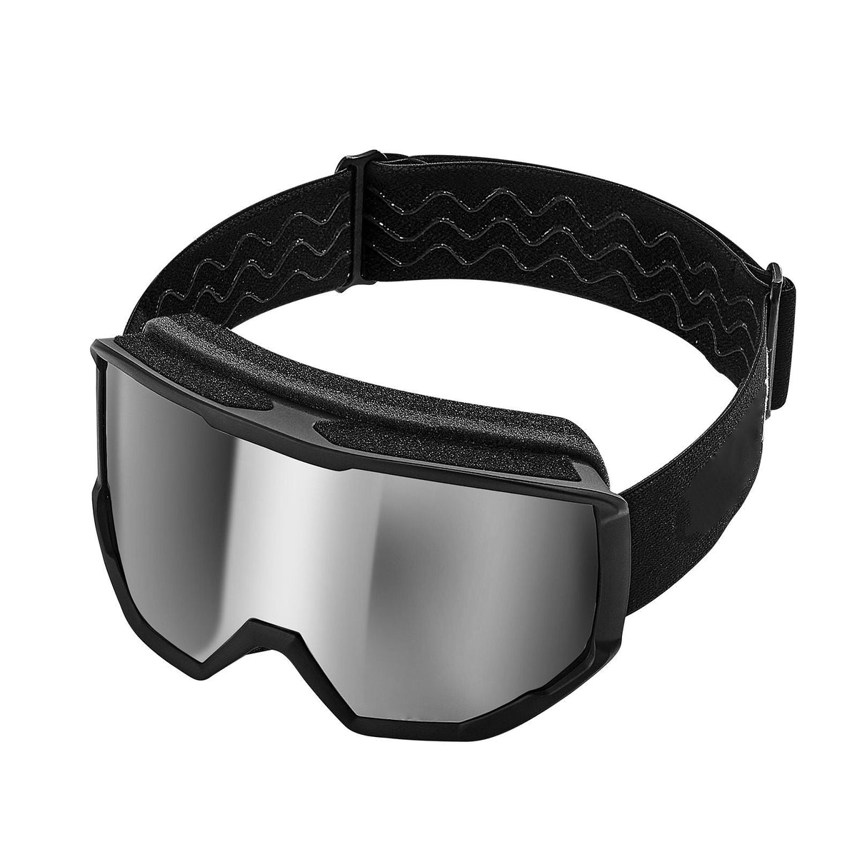 Ski Goggles, Cylindrical Lens with Silver Mirror Revo Coating, OTG Anti fog Snow Goggles for Men Women Youth, TPU Frame & Ventilation Structure, Suitable for Skiing, Skating, Snowboarding