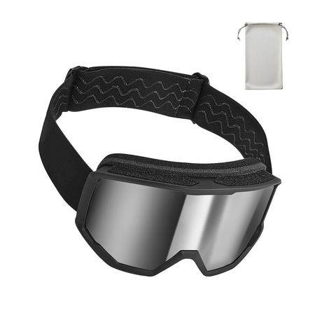 Ski Goggles, Cylindrical Lens with Silver Mirror Revo Coating, OTG Anti fog Snow Goggles for Men Women Youth, TPU Frame & Ventilation Structure, Suitable for Skiing, Skating, Snowboarding