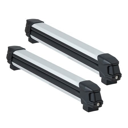 Ski & Snowboard Roof Rack, Carry up to 6 Pairs of Skis or 4 Snowboards, 2 PCS Aluminum Universal Car Roof Rack with Lock & Rubber Padding, Carrier for Fishing Rod, Fit Most Slotted Crossbars