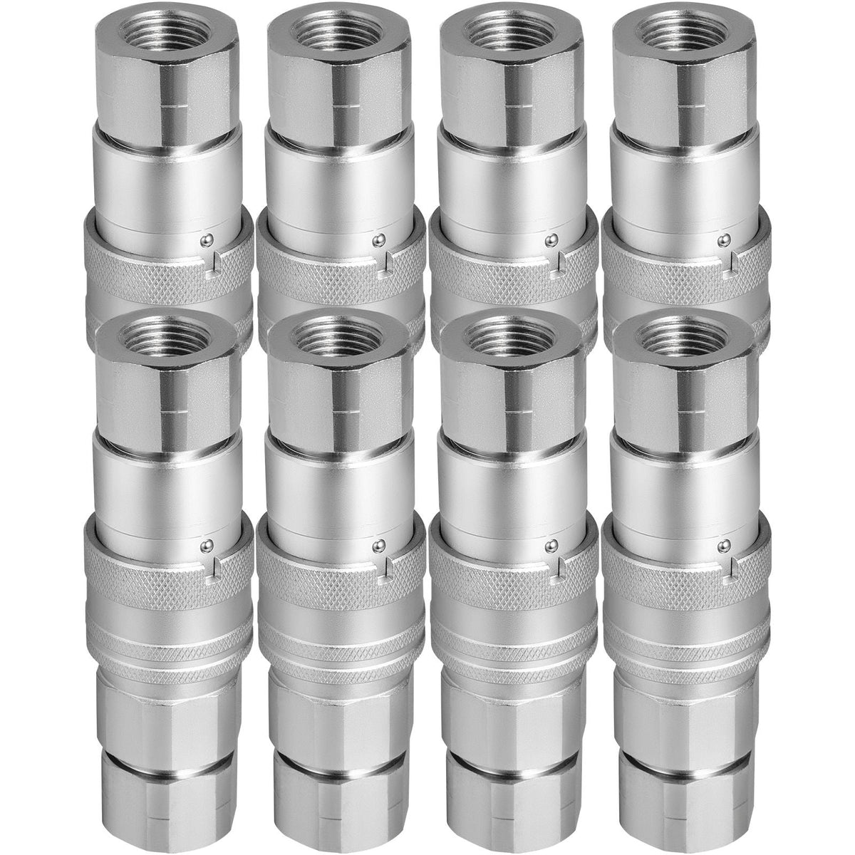 Skid Steer Hydraulic Quick Connect 1/2\" Body Hydraulic Coupler 1/2\" NPT Hydraulic Coupling Quick Connect 8 Pairs Hydraulic Quick Coupler 27.6 MPa (ISO 16028) (8 Pairs)