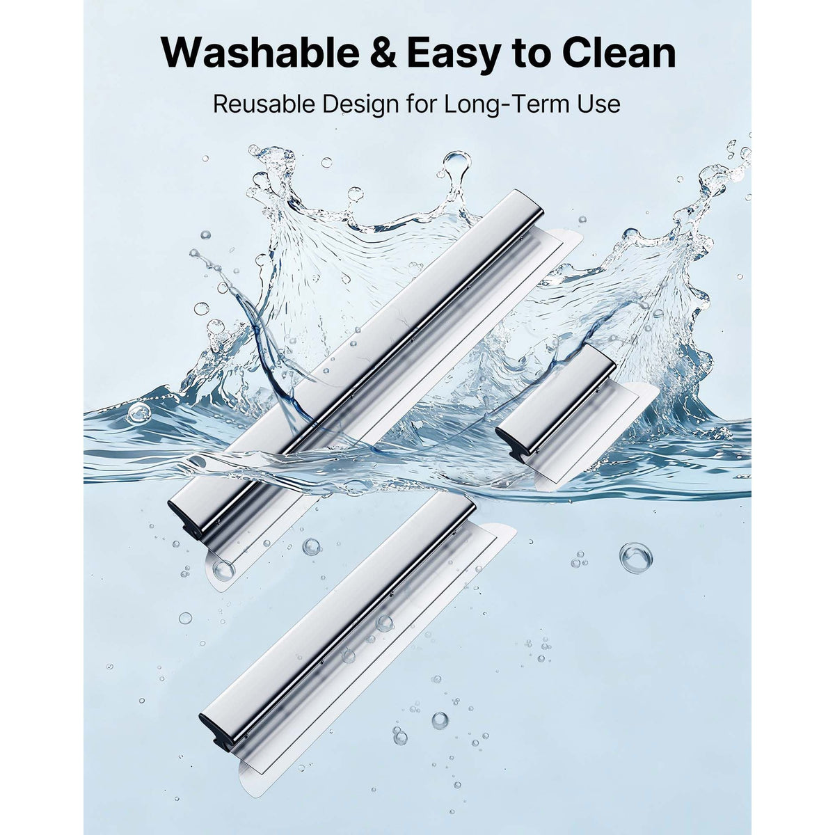 Skimming Blade Set,10\"+24\"+32\" Blades + 35\"-78\" Extension Handle, European Stainless Steel Construction Knife, Aluminum Blade Profile Smoothing Knockdown Spatula