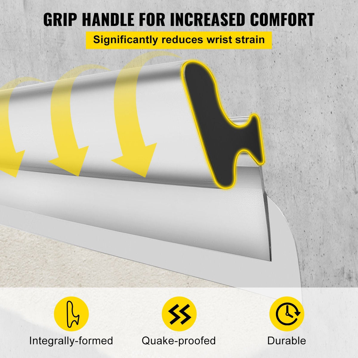 Skimming Blade,24 inch Smoothing Knife, European Stainless Steel Construction Knife, Aluminum Blade Profile Smoothing Knockdown Spatula for Gyprock/Drywall/Wall-Board