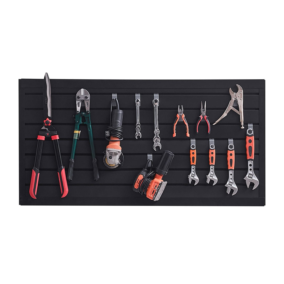 Slat Wall Paneling, 2 x 4 ft, PVC Garage Slatwall with Modular Design, Black Slat Wall Easy-to-Install Adjustable Slatwall Panel with Coupling Structure & DIY Cutting, Fits for Storage & Display