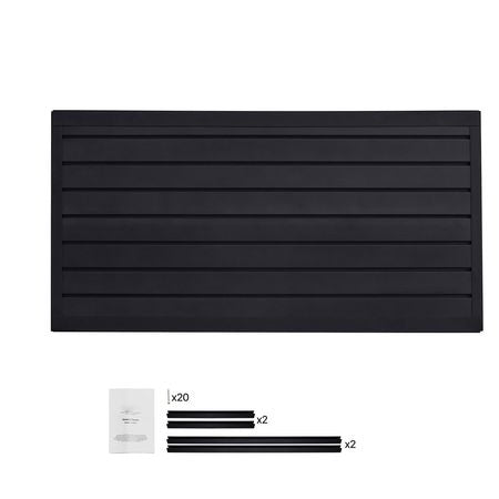 Slat Wall Paneling, 2 x 4 ft, PVC Garage Slatwall with Modular Design, Black Slat Wall Easy-to-Install Adjustable Slatwall Panel with Coupling Structure & DIY Cutting, Fits for Storage & Display