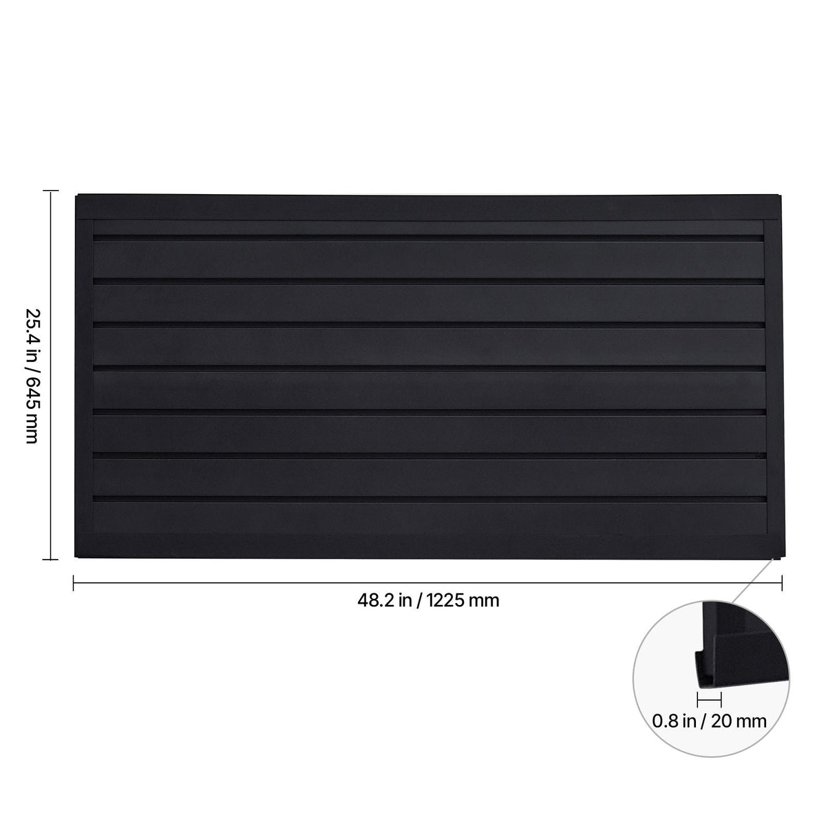Slat Wall Paneling, 2 x 4 ft, PVC Garage Slatwall with Modular Design, Black Slat Wall Easy-to-Install Adjustable Slatwall Panel with Coupling Structure & DIY Cutting, Fits for Storage & Display