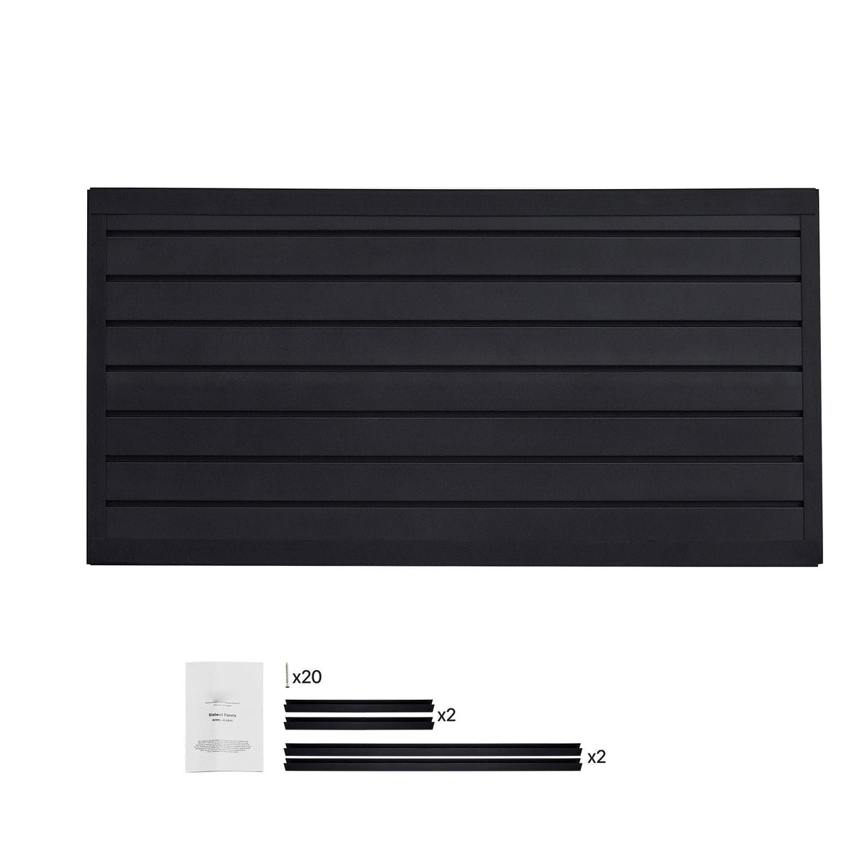 Slat Wall Paneling, 2 x 4 ft, PVC Garage Slatwall with Modular Design, Black Slat Wall Easy-to-Install Adjustable Slatwall Panel with Coupling Structure & DIY Cutting, Fits for Storage & Display