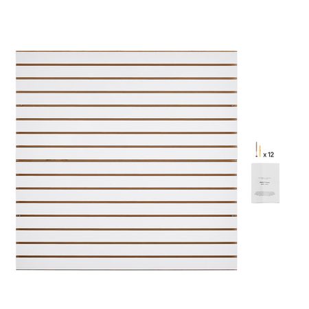 Slat Wall Paneling, 4 x 4 ft, MDF Garage Slatwall with Modular Design, White Slat Wall Easy-to-Install Adjustable Slatwall Panel with Coupling Structure & DIY Cutting, Fits for Storage & Display