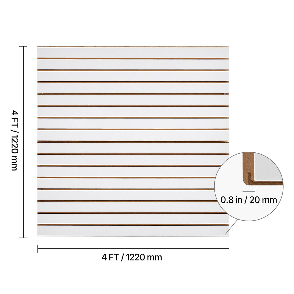 Slat Wall Paneling, 4 x 4 ft, MDF Garage Slatwall with Modular Design, White Slat Wall Easy-to-Install Adjustable Slatwall Panel with Coupling Structure & DIY Cutting, Fits for Storage & Display