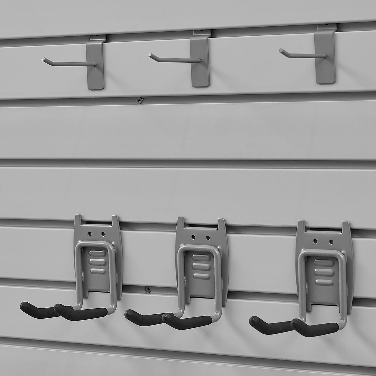 Slat Wall Paneling, 4 x 4 ft, PVC Garage Slatwall with Modular Design, Grey Slat Wall Easy-to-Install Adjustable Slatwall Panel with Coupling Structure & DIY Cutting, Fits for Storage & Display