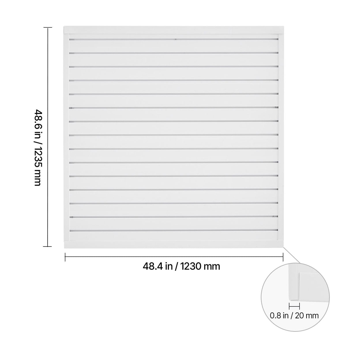 Slat Wall Paneling, 4 x 4 ft, PVC Garage Slatwall with Modular Design, White Slat Wall Easy-to-Install Adjustable Slatwall Panel with Coupling Structure & DIY Cutting, Fits for Storage & Display