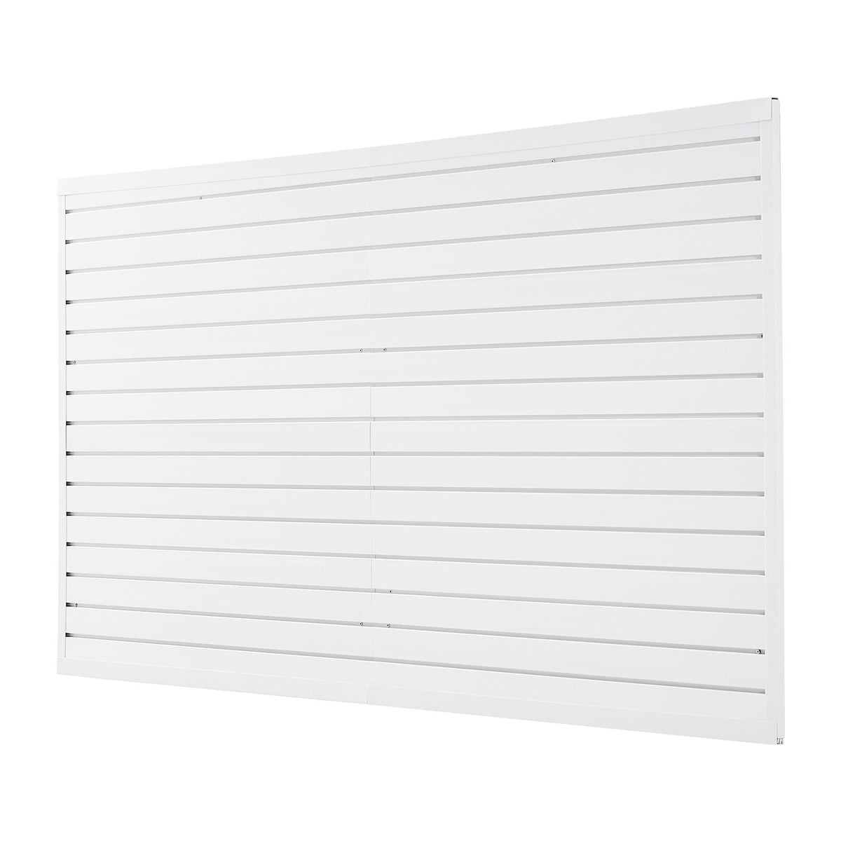 Slat Wall Paneling, 8 x 4 ft, PVC Garage Slatwall with Accessories, White Slat Wall Easy-to-Install Adjustable Slatwall Panel with Coupling Structure & DIY Cutting, Fits for Storage & Display