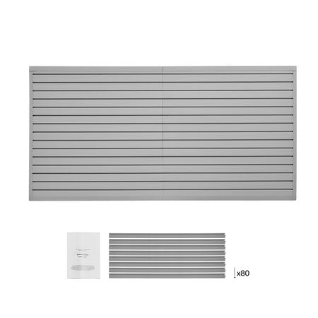 Slat Wall Paneling, 8 x 4 ft, PVC Garage Slatwall with Modular Design, Grey Slat Wall Easy-to-Install Adjustable Slatwall Panel with Coupling Structure & DIY Cutting, Fits for Storage & Display
