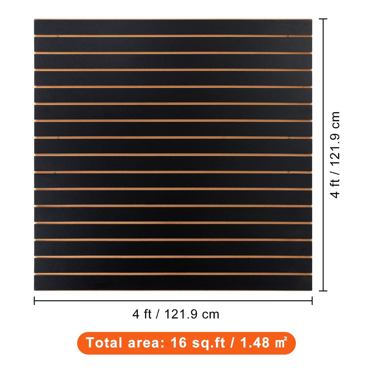 Slatwall Panels, 4 ft x 2 ft Black Garage Wall Panels 24"H x 48"L (Set of 2 Panels), Heavy Duty Garage Wall Organizer Panels Display for Retail Store, Garage Wall, and Craft Storage Organization