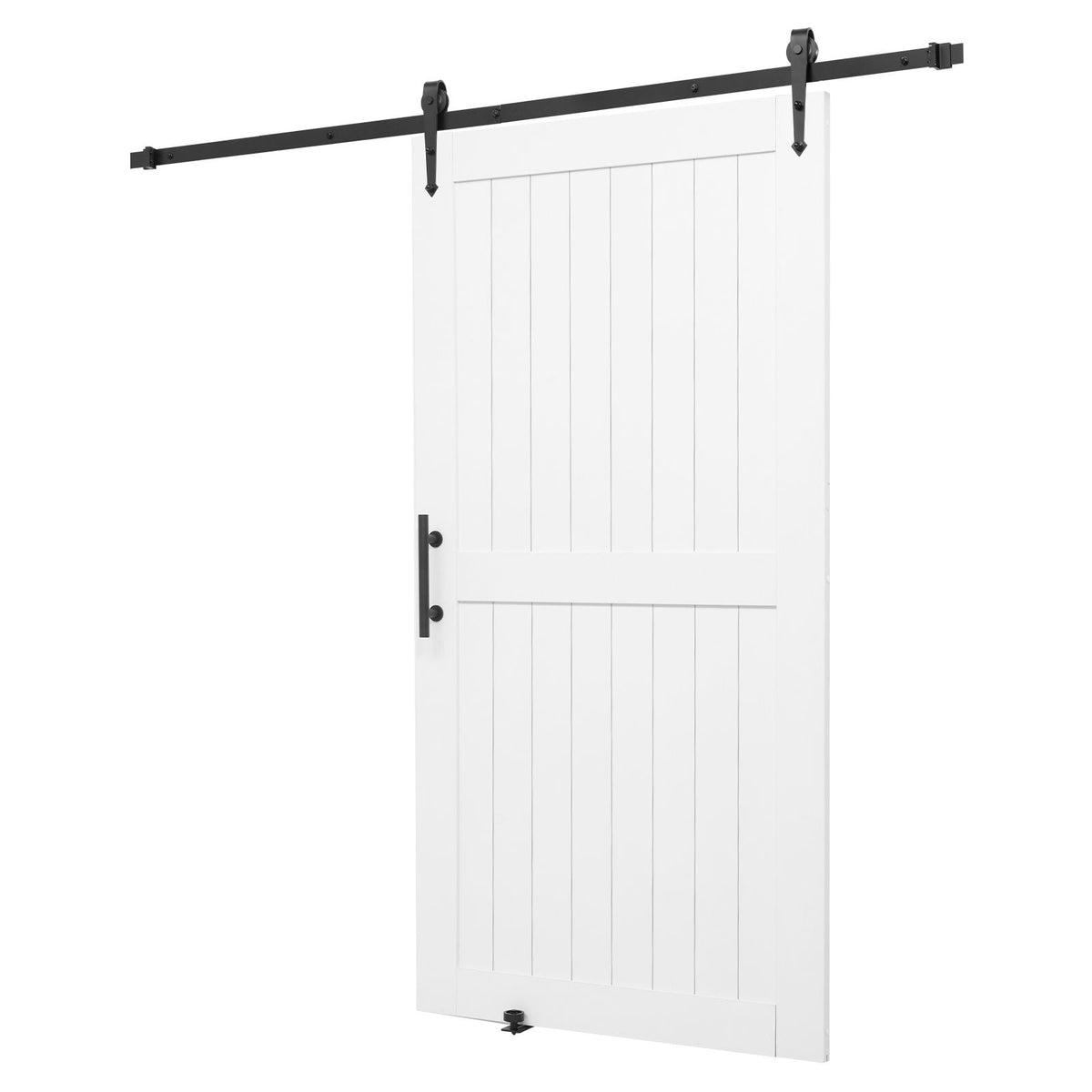 Sliding Barn Door, 42 x 84 inch, High-Strength MDF Panel, Barn Door with Hardware Kit, Water-Proof PVC Surface, Easy to Install, H-Frame, Smoothly and Quietly Sliding for Living Room, Bathroom
