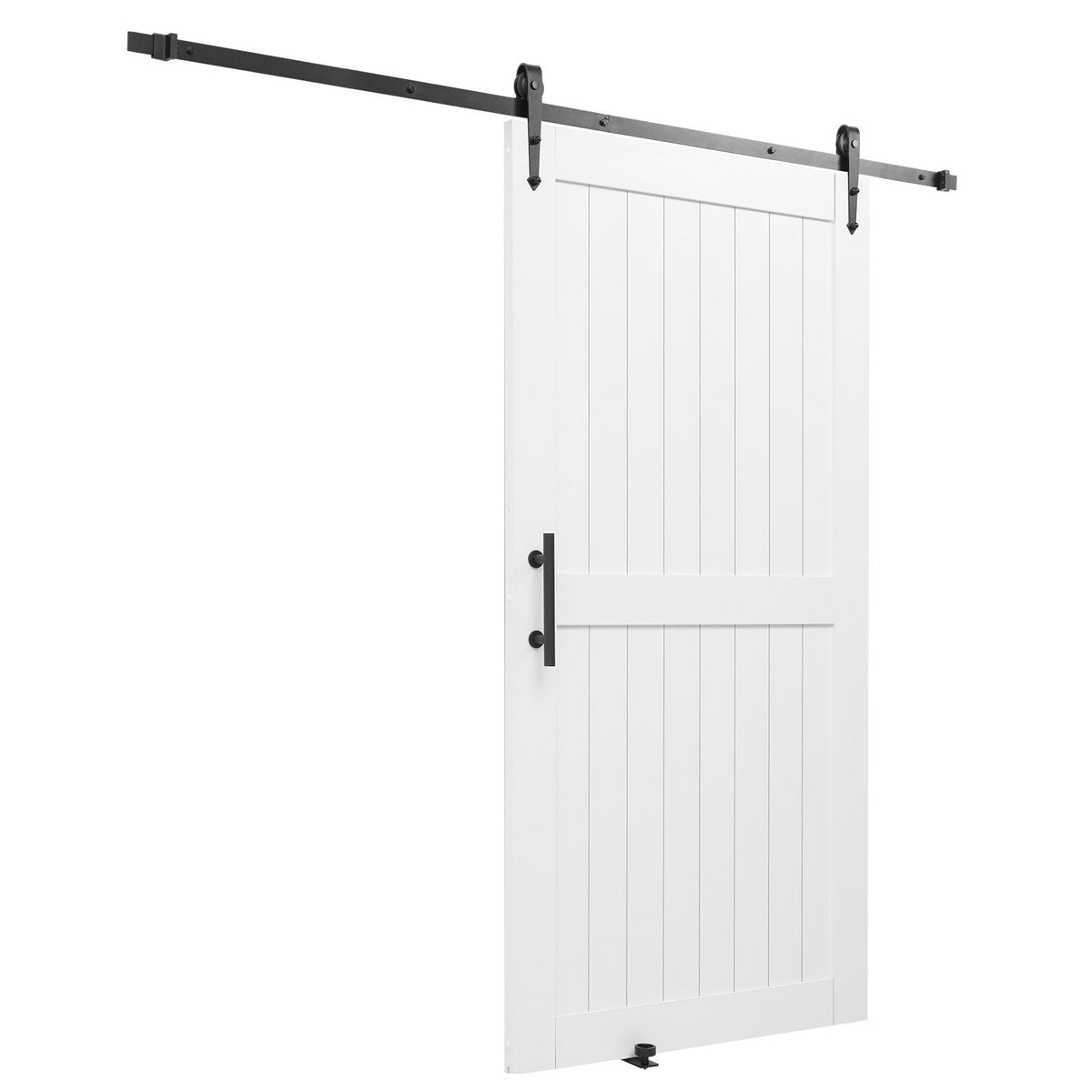 Sliding Barn Door, 42 x 84 inch, High-Strength MDF Panel, Barn Door with Hardware Kit, Water-Proof PVC Surface, Easy to Install, H-Frame, Smoothly and Quietly Sliding for Living Room, Bathroom